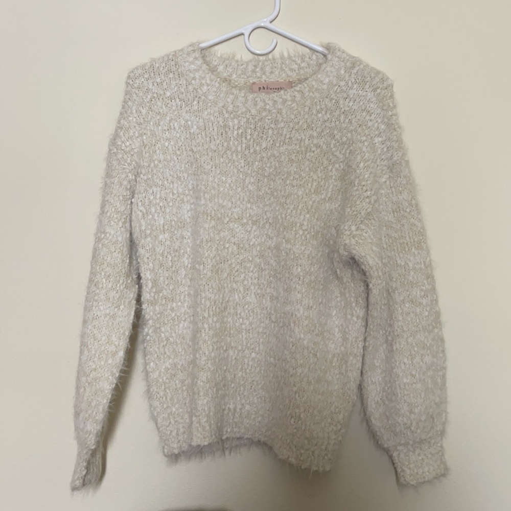 White cream philosophy sweater
